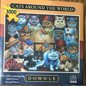 Pieces still in plastic bag DOWDLE CATS AROUND THE WORLD 1000 pcs